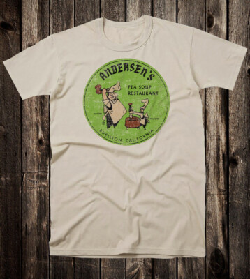 Retro Travel Tee T Shirt Vtg Tourist California State Pea Soup Andersens