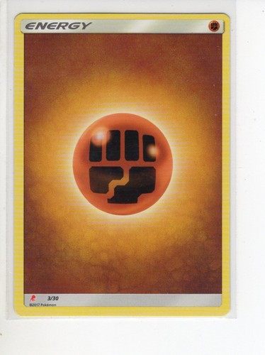 FIGHTING ENERGY SUN & MOON SET POKEMON CARD 3/30 NM/M