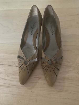 Kenneth Cole New York Light Brown Leather Pumps With 1/2