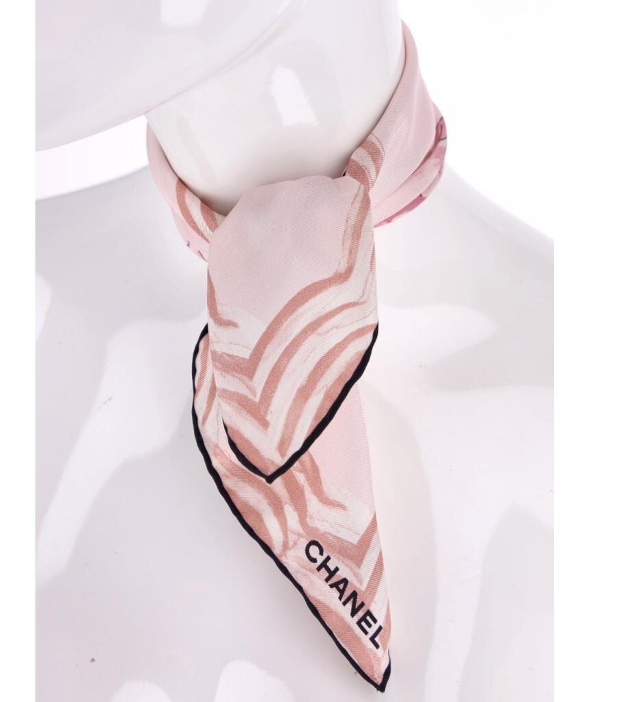 Chanel 'CC' Logo Silk Scarf | eBay UK CHANEL Silk Mini Scarf with