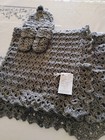 Handmade Crochet  Gray Color  Baby Blanket Set - Hat. 32" x 35" L. Newborn-2Yrs — photo 2