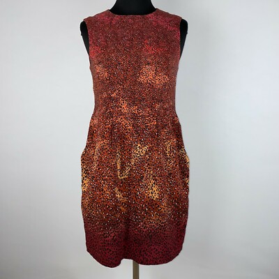 Nanette Lepore Womens 4 Animal Print Sleeveless Silk Blend Dress Lined