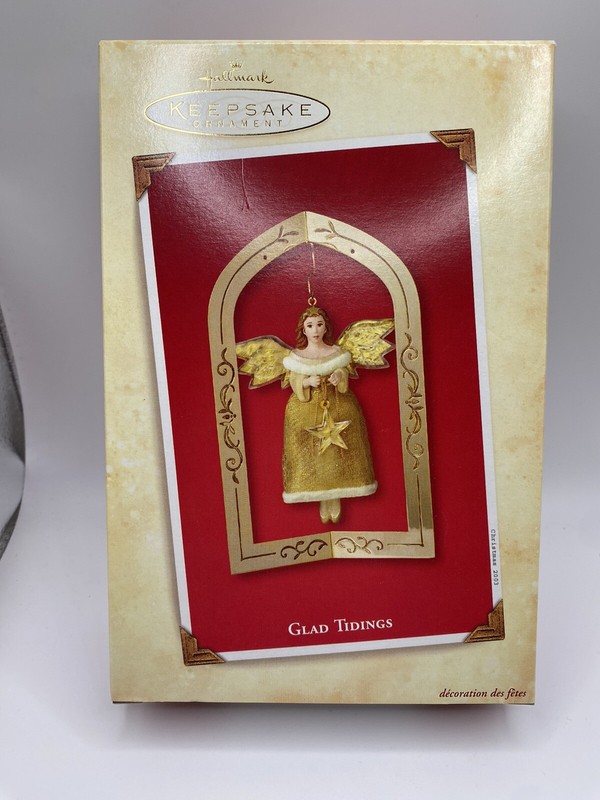 Hallmark Keepsake 2003 Ornament Glad Tidings Angel in Box w/ Stand-NEW-READ