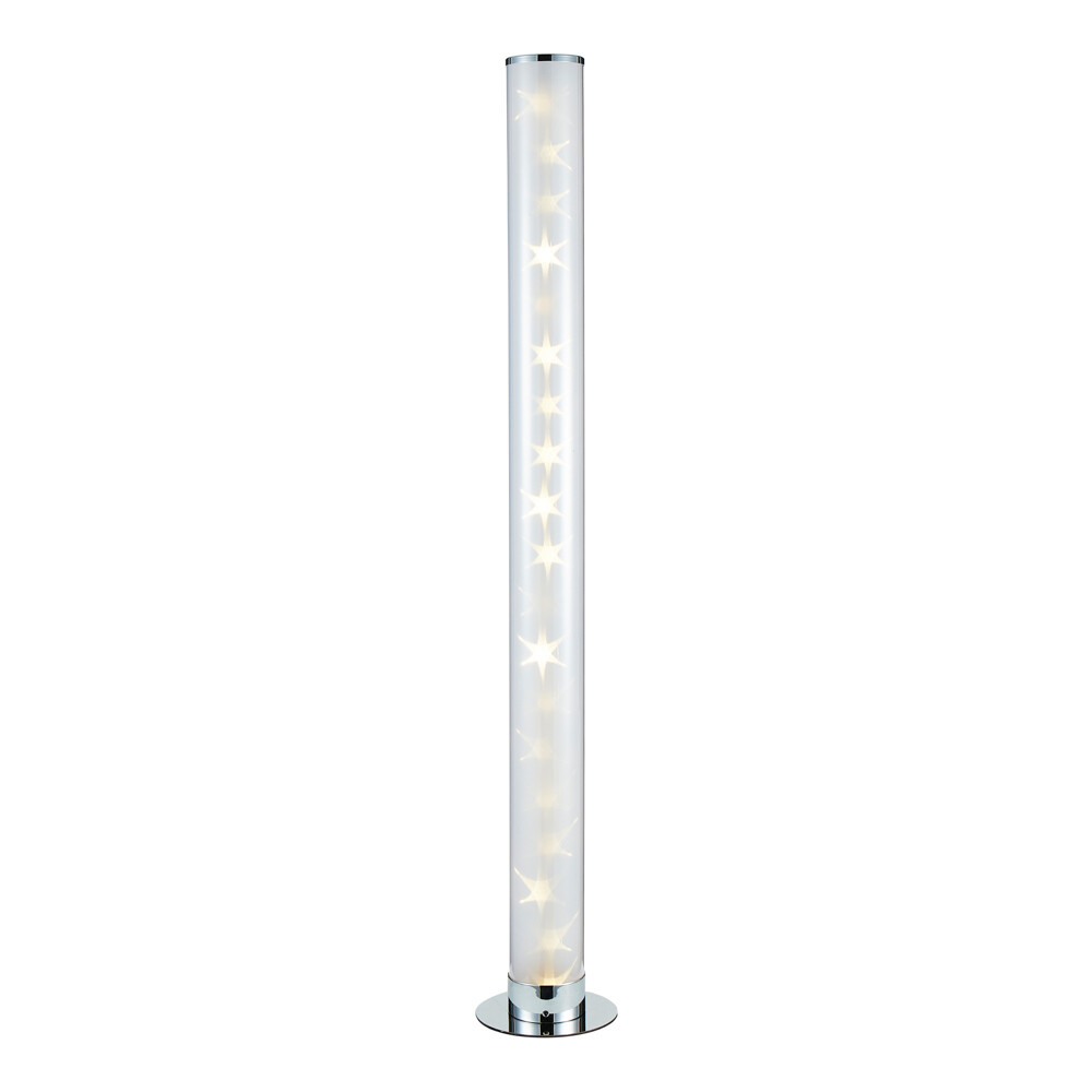 Litecraft Glow Galaxy Floor Lamp Cylinder Colour Changing LED Base - Chrome