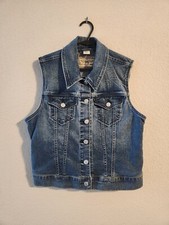 Levi Strauss Co Original Riveted Jean Fitted Trucker Denim Vest Women's medium