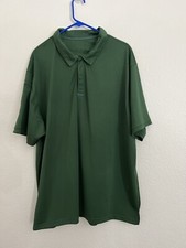 Men Polo Shirt Green Short Sleeve 2XL