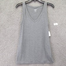 Alfani Womens Modal Basics Tank Top Gray Heathered Sleeveless V Neck XS New