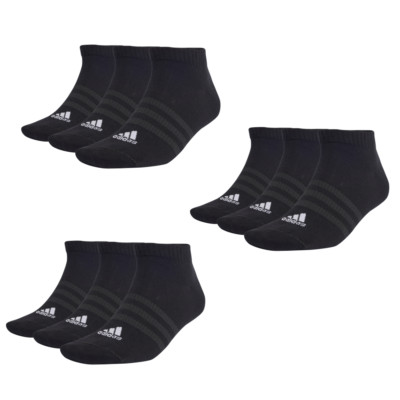 adidas Thin and Light Sportswear Low-Cut, Sneaker Socken, 9 Paar, schwarz