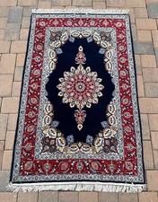 Exquisite Top Quality Handmade Vintage Oriental Accent Rug, Silk & Wool, 4x6