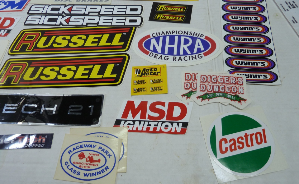LOT OF MIXED DRAG/STREET NHRA RACING STICKERS / DECALS | eBay