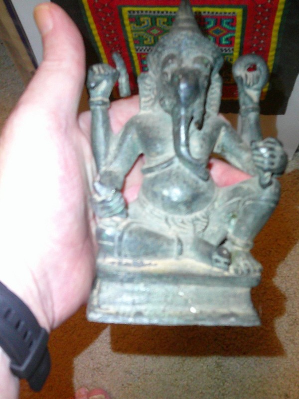 Antique Bronze Khmer Style Ganesh Statue