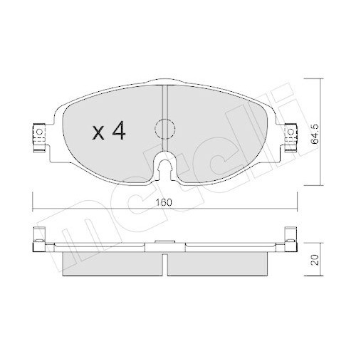 Plaquettes Metelli 22-0950-0 pour entretien freinage Audi Seat