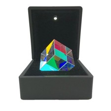 Optical Color-Collecting Glass Cube Prism 6-Sided Light Rainbow Maker Prism Lens