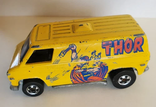 Vintage 1974 Original Hot Wheels Super Van Thor Yellow Blackwall Diecast Mattel