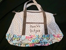 New Thirty One Canvas Polka Dot and Butterfly Tote Bag 24" X 17" X 11