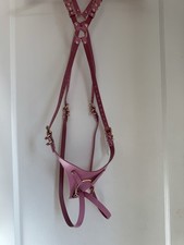 MARIEMUR Rita Legs Leather Garter In Pink Size M