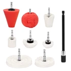 9 PCS Buffing Wheel Polishing Kit Cotton Cloth Sponge Car Rims w/ Drill Adapter
