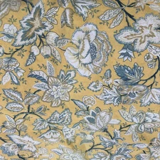 Raymond Waites 62” Round French Country Blue Yellow White Tablecloth