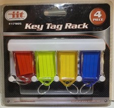 Key Tag Rack Holder, Multi Key Chain Ring W/ 4 Color Tags, Altocraft USA