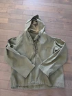 Vintage WWII US Navy Rain Deck Parka Foul Weather Hooded Military Green Small