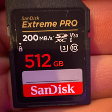 SanDisk Extreme PRO 512GB SDXC UHS-I High Speed Class 10 V30 U3 200MB/s