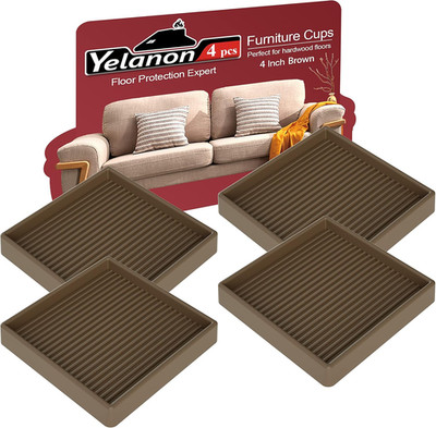 Protector Muebles 4Pieza 10cm Copas Patas Antideslizante Suelo Madera Goma Negro