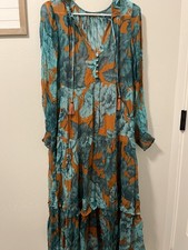 Anthropologie Marais Printed Chiffon Maxi Dress Size M