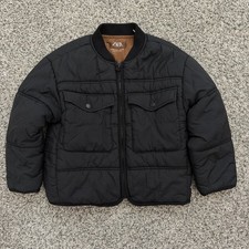 Zara Black Quilted Puffer Jacket with Chest Flap Pockets Size 5-6 Years Old EUC