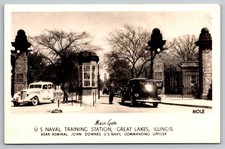 U.S. Naval Training Station Main Gate, Great Lakes, Illinois – RPPC Postcard