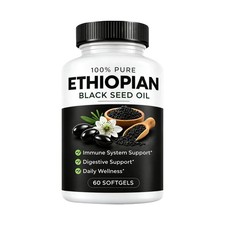 Pure Ethiopian Black Seed Oil 60 Softgels Immune  Digestive Support