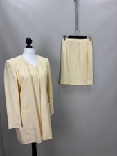 Womens vintage suit Louis Feraud Size 12 Color Yellow Duties Paid USA