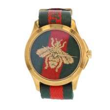 GUCCI G-Timeless 38mm Bee Motif Dial Canvas Strap Quartz Men's Wristwatch