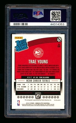 2018-19 OPTIC TRAE YOUNG RC PURPLE PRIZM ON-CARD AUTO AUTOGRAPH