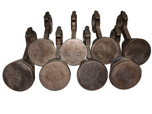 LS2 5.3L LS1 GEN 4 RODS AND PISTONS LS4 OEM **FLAT TOP TYPE** FLOATING PIN RODS