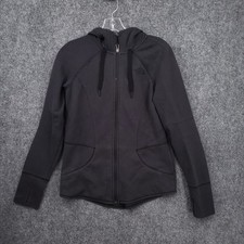The North Face Hoodie Women Medium Gray Sweatshirt Fleece Full Zip Thumbhole