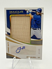Jeff McNeil 2021 Panini Immaculate Gold Jumbo Bats Relic Auto #/10 New York Mets