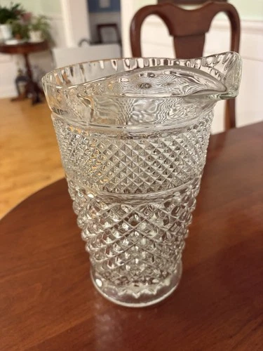 Anchor Hocking Vintage Wexford Pitcher Diamond Point Pattern No Chips Or Blemish