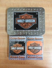 NEW Harley Davidson Playing Cards, Collectors Tin, 2 Decks, Casino Quality 2004