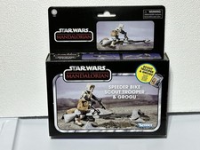 Star Wars The Vintage Collection Mandalorian Speeder Bike Scout Trooper & Grogu