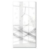 Glasuhr Dekorative Wanduhr Aus Glas Wellen-Abstraktion WeißE Zeiger 30X60 Cm
