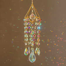 Crystal Suncatchers for Window Hanging Wind Chime Style Garden Sun Catchers with