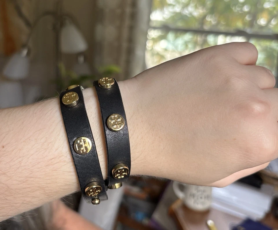 ¡¡Pulsera de doble envoltura de cuero TORY BURCH!! Ajustable con bolsa! Foto 2 de 4