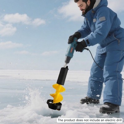 49cm Ice Drill Auger, Nylon Ice Fishing Auger Replacement Part with Blade Cover