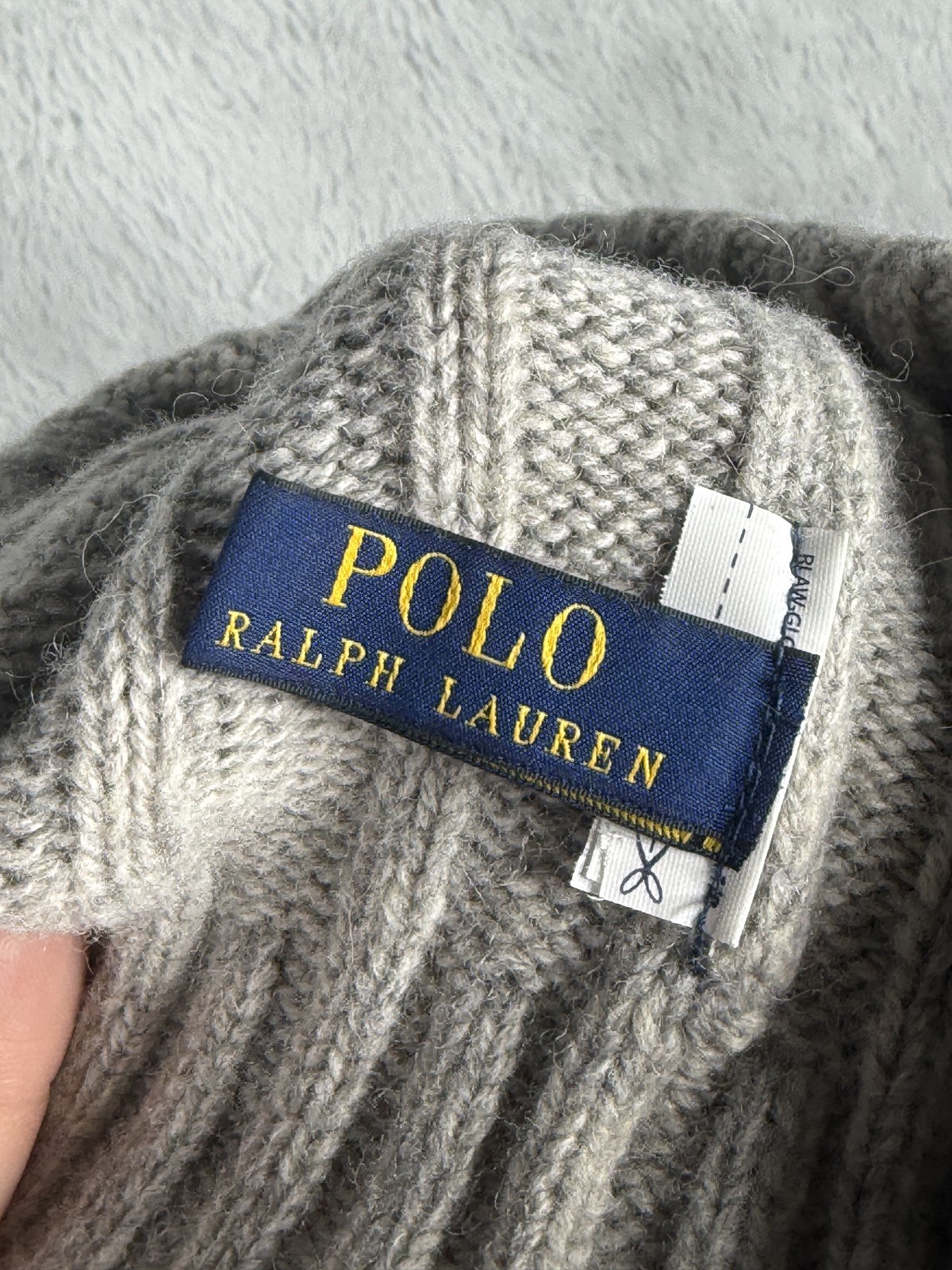 Cappello Polo Ralph Lauren Beanie misto lana costine maglia ricamato pony uomo invernale