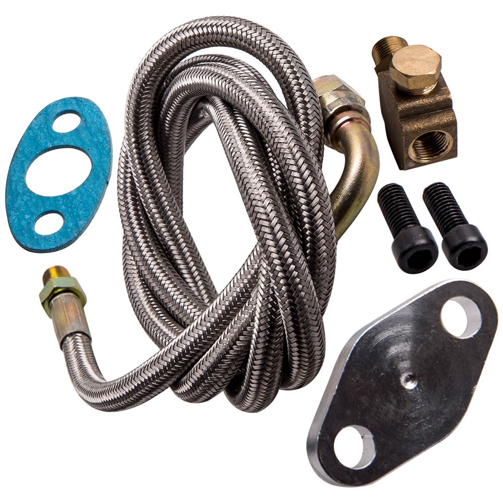 Kit tuyau Turbo Oil Feed 41’’ et retour d'huile AN10 pour turbocompresseurs T3 T4 T70