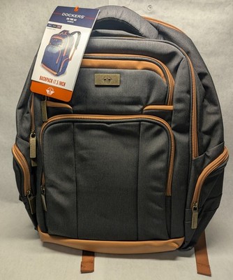 Dockers On The Go Harbor Laptop Travel Backpack 17.5 inch Gry/Ora