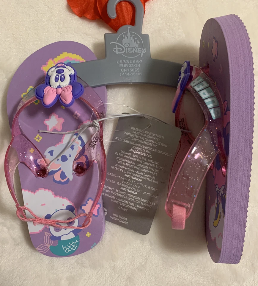 Disney Minnie Mouse Water Beach Flip Flops Slipper Sandal Girls Toddler Size 7/8 - Image 4 of 4