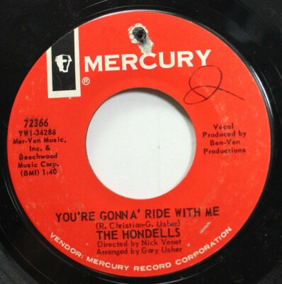 Rock 45 The Hondells - You'Re Gonna' Ride With Me / My Buddy Seat On Mercury