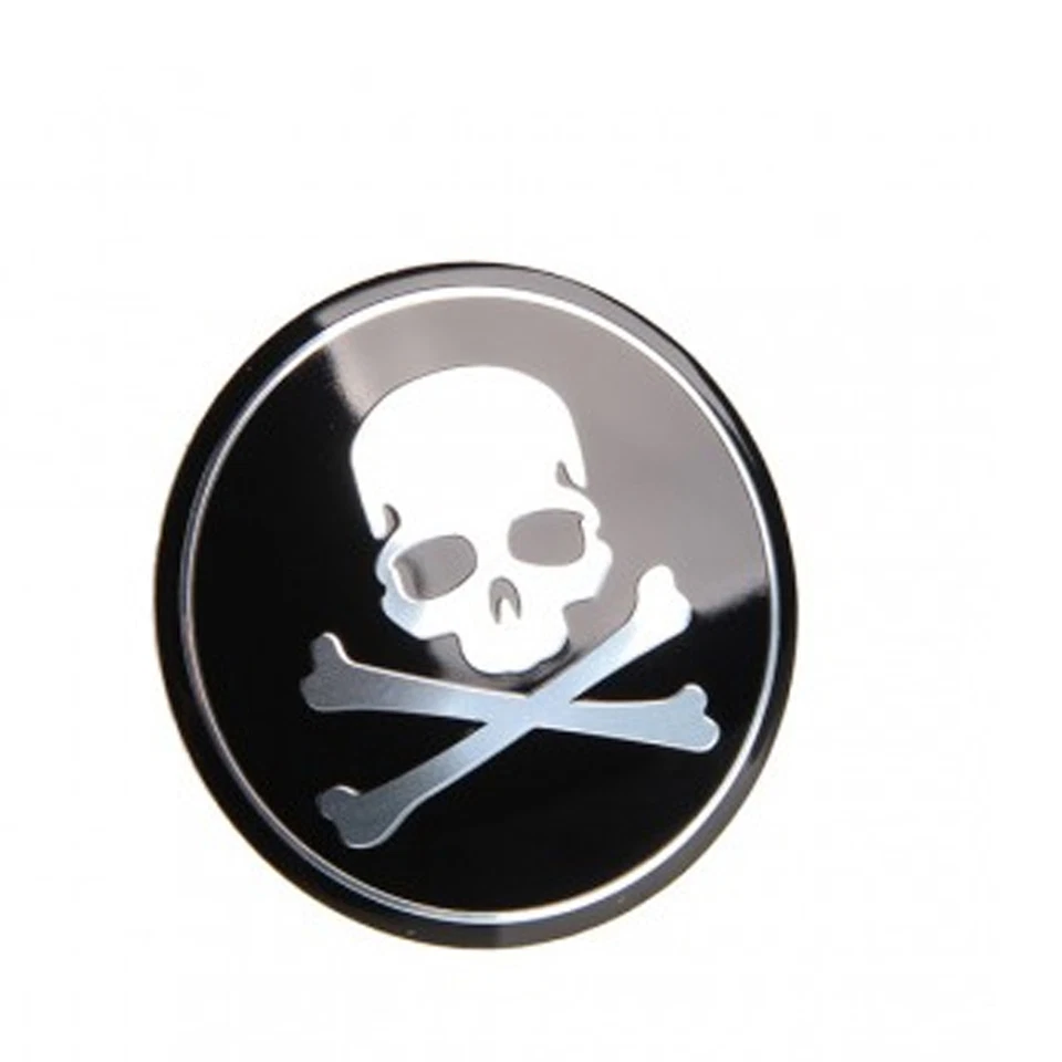 Tapacubos centrales de rueda de coche SUV 4x 56 mm metal cruz calavera logotipo emblema pegatina Foto 3 de 4