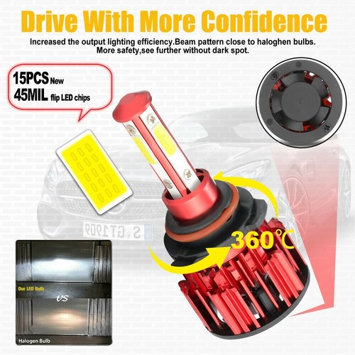 40PCS 4-Side 9005+9006 LED Headlight Bulb High Low Beam 6000K White 120W 27500LM - Picture 4 of 12